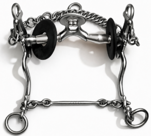 Paso Fino Spoon Port Curb Bit with Stainless Steel Rollers and Beads