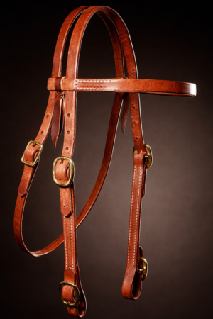 HaedStall Bridle Leather with Brass Hardware