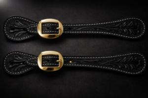 Spur Strap Leather hand tooled with SS Hardware