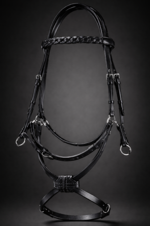 Figure 8 Grackle Leather Bridle with Brass Hardware