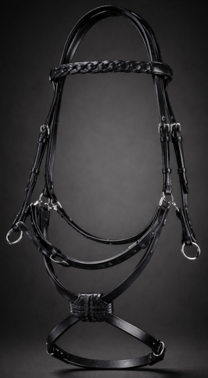 Figure 8 Grackle Leather Bridle with Brass Hardware