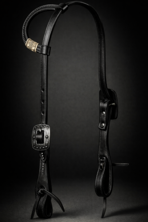 One-Ear Headstall with silver hardware