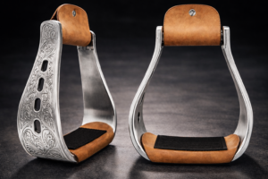 Show Stirrup Hand Tooled Aluminum