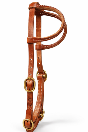 Two-Ear Headstall with brass hardware