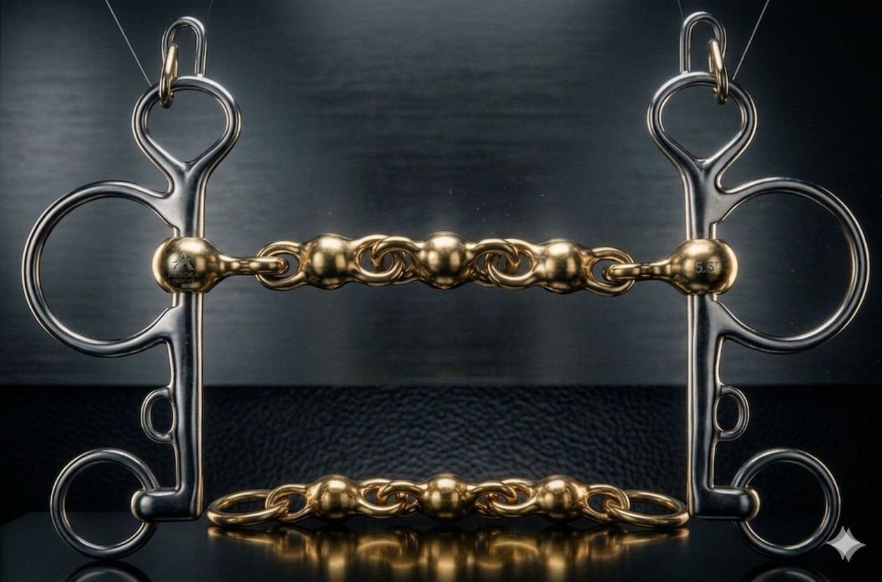 Pelham Bit SS with Brass Waterford Mouth
