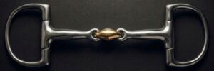Dee Racing bit SS, Double Jointed with Brass Lozenge