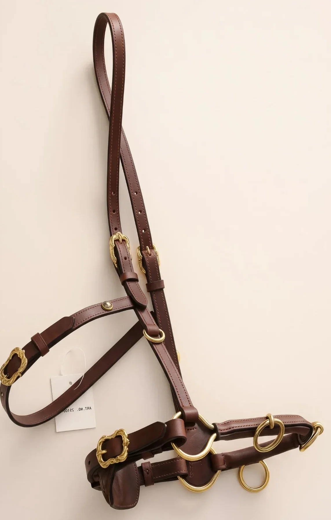 Lungging Cavesson Brown Leather with Brass hardware