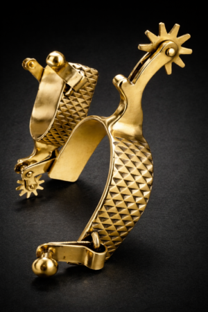 Ranch Spur Rasp Style with SS Rowel Gold plated