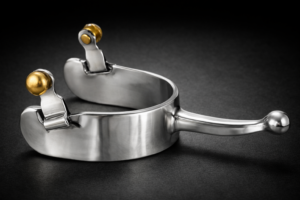 Reining Spurs SS brass Round fix End