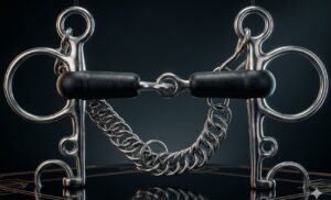 Pelham Bit SS, Single Jointed Hard Rubber Mouth