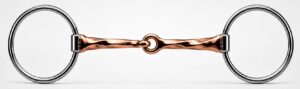 Loose Ring Snaffle Bit SS, 1/4″ Twisted Copper bar Single Jointed Mouth