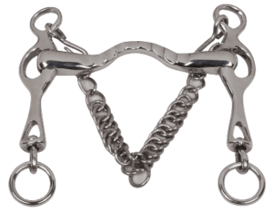 Nickel Plated Ported Spanish Curb SS With Chain