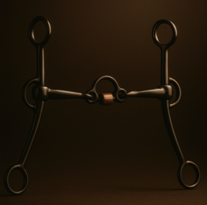 Barrel Racing Double Jointed Gag Bit, Small Port Copper Roller