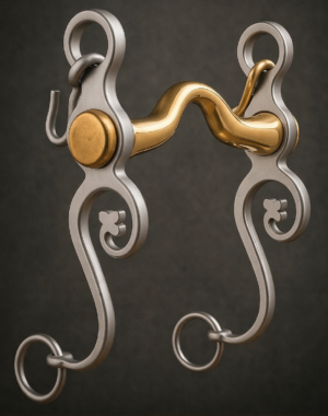 Spanish Curb Bit SS Shanks with Brass High Port