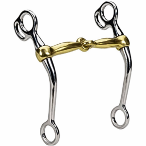 Tom Thumb Curved Shanks Bit SS With Single Jointed Brass Mouth