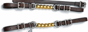 Curb/ Chin Strap with Brass Beads