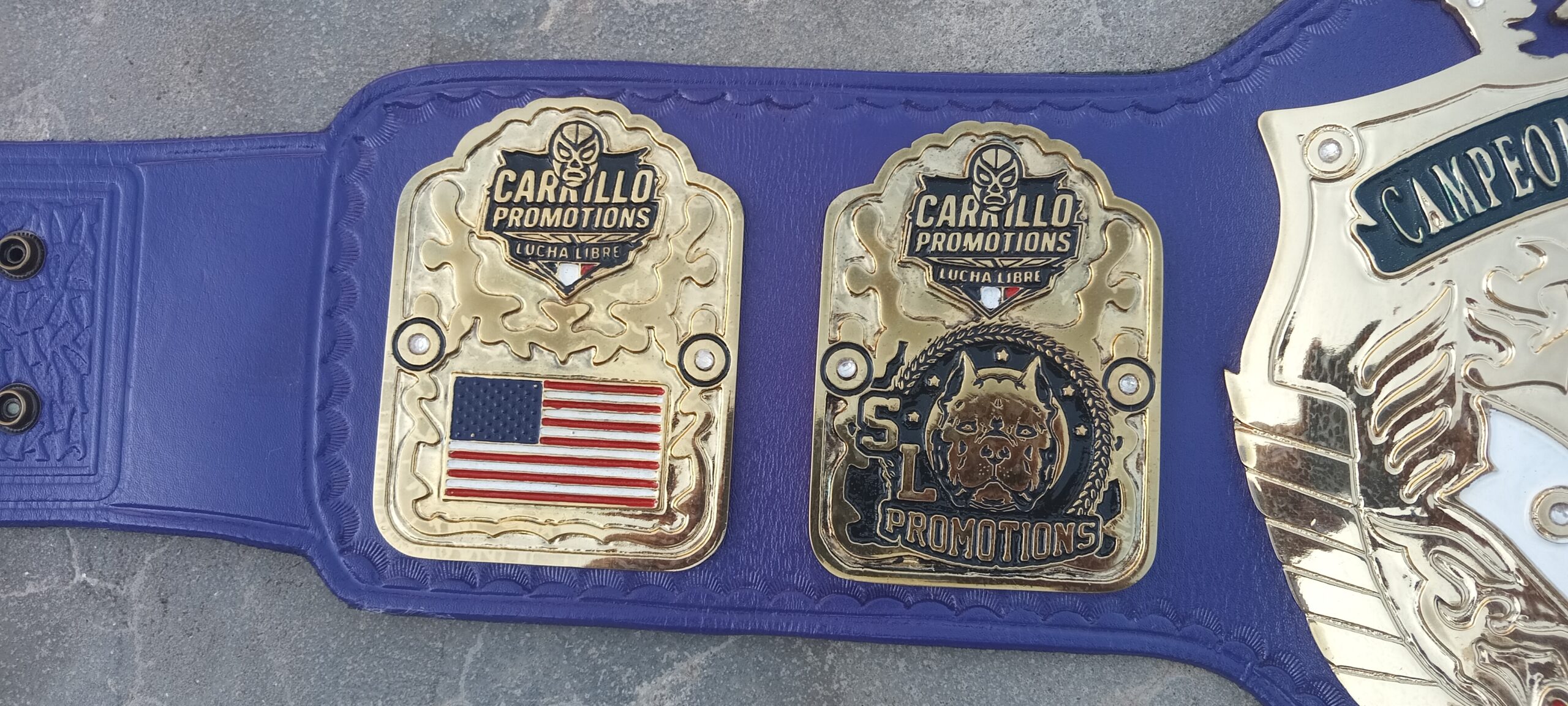 Carrillo Promotion Women Wrestling Championship Gold Plated Belt - Image 3