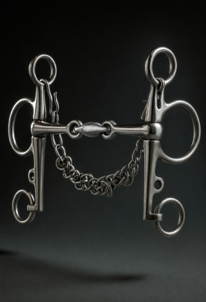 Pelham Bit SS, Double Jointed Solid SS Mouth and Lozenge