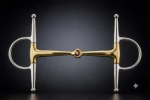 Full Cheek Snaffle Bit SS, Solid Single Jointed Brass Mouth