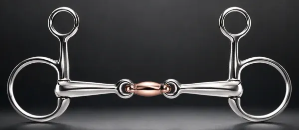 Baucher Bit SS, Double Jointed With Copper Lozenge