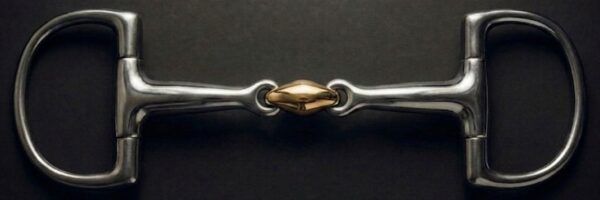 Dee Racing bit SS, Double Jointed Solid Brass Mouth with Lozenge