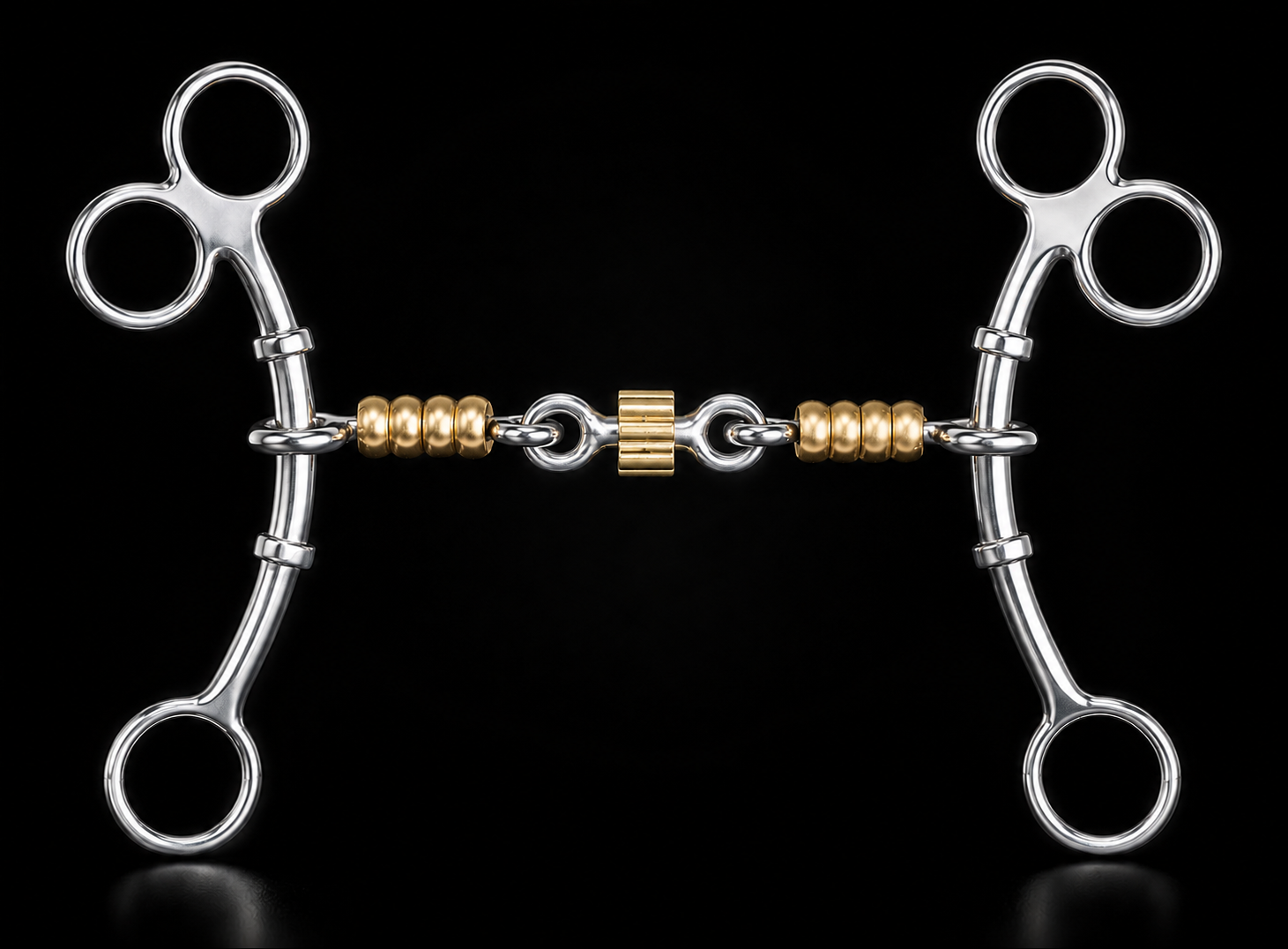 Gag bit with double jointed brass beads. Cricket