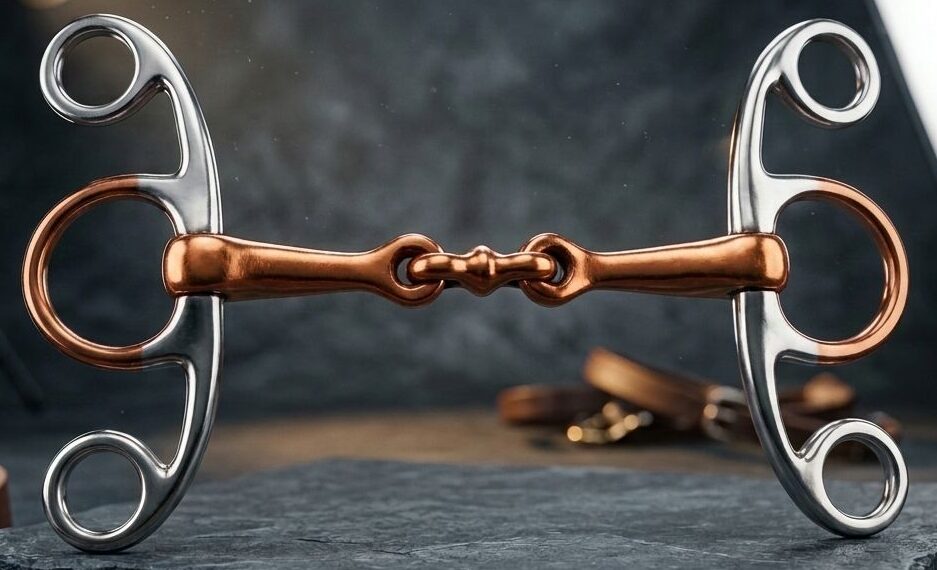 Elevator Butterfly SS Gag Bit Double Jointed with Copper Lozenge Mouth