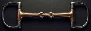 Dee Racing bit SS, Double Jointed Solid Brass Mouth with Lozenge